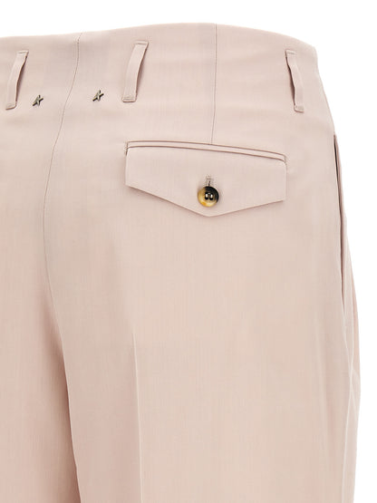 Casual Pants by Golden Goose for women in virgin wool multicolor & pink features an sophisticated and wide with a precise long, creating a sophisticated and sophisticated silhouette.