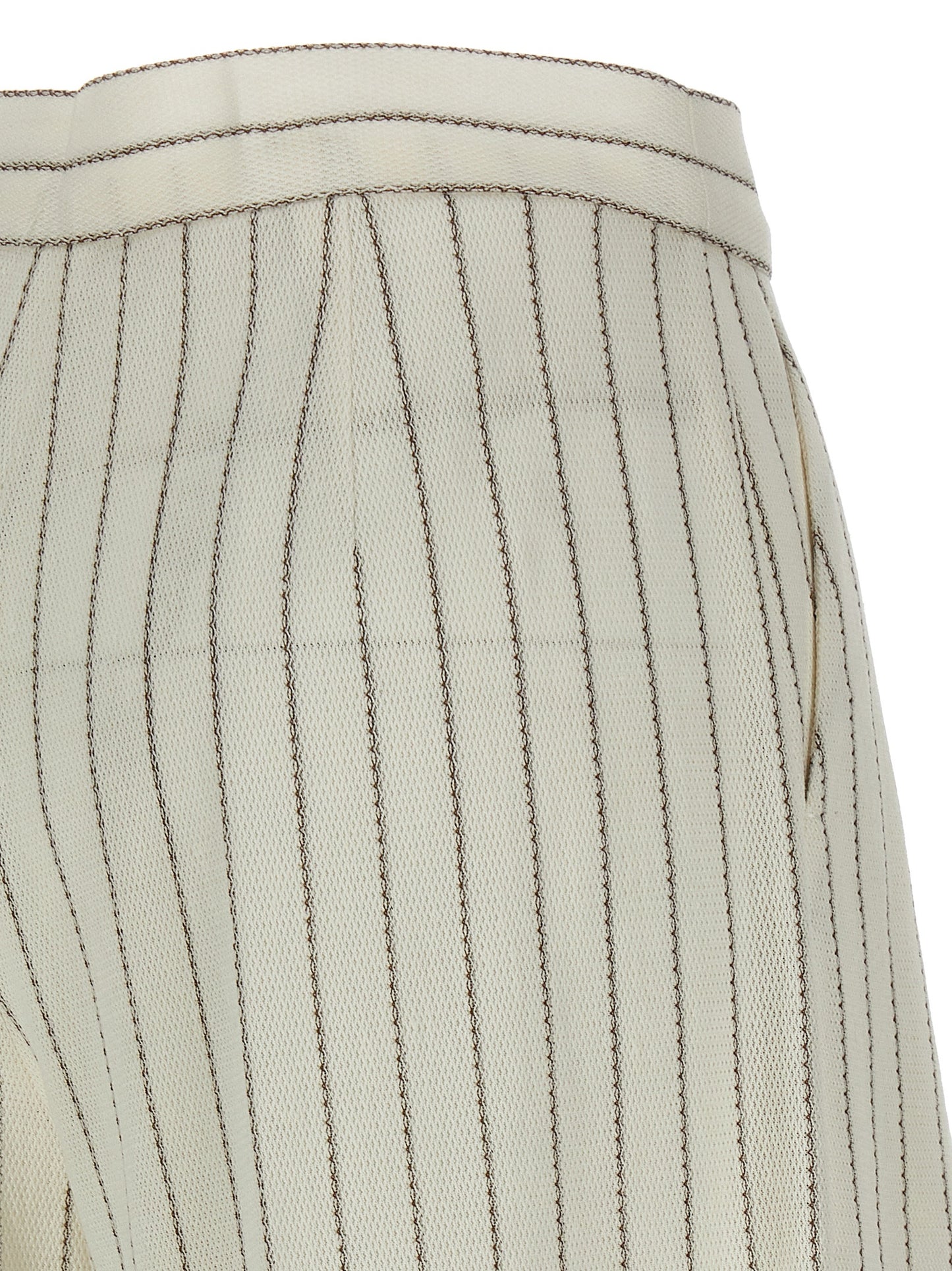 Trousers by Max Mara for women in linen & cotton white presents a smart silhouette, meticulously detailed with a smart wide, a smart long, and a smart .
