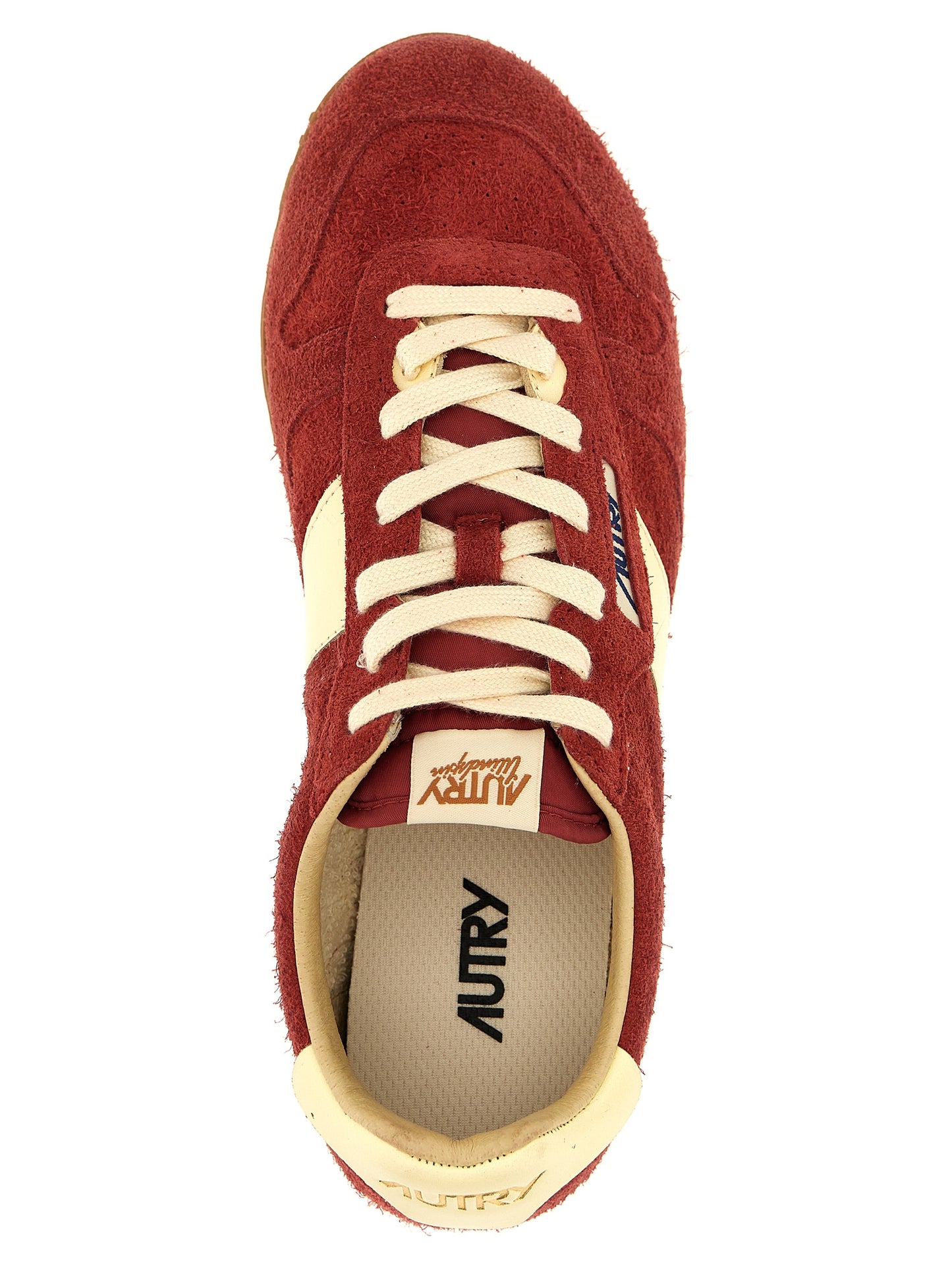 Sneakers by Autry for men in nylon suede leather & cotton terrycloth multicolor, red & jacquard features a chic design, perfectly showcasing the chic low-top style of this Men's Low Top Nylon Suede Leather & Cotton Terrycloth Sneakers.