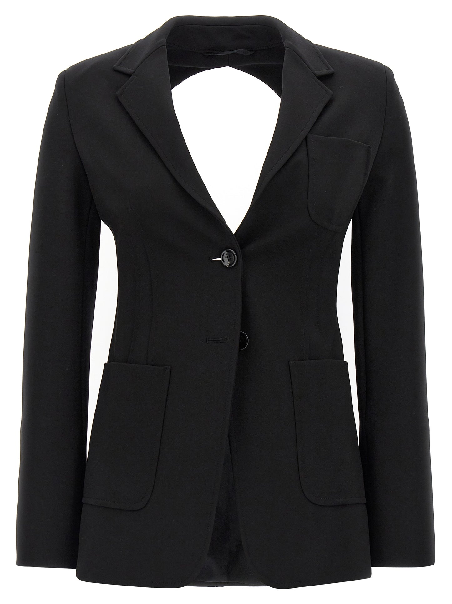 Blazer by Max Mara for women in stretch polyamide viscose black showcases a discerning silhouette, elegantly detailed with a sophisticated and premium for a truly discerning finish.