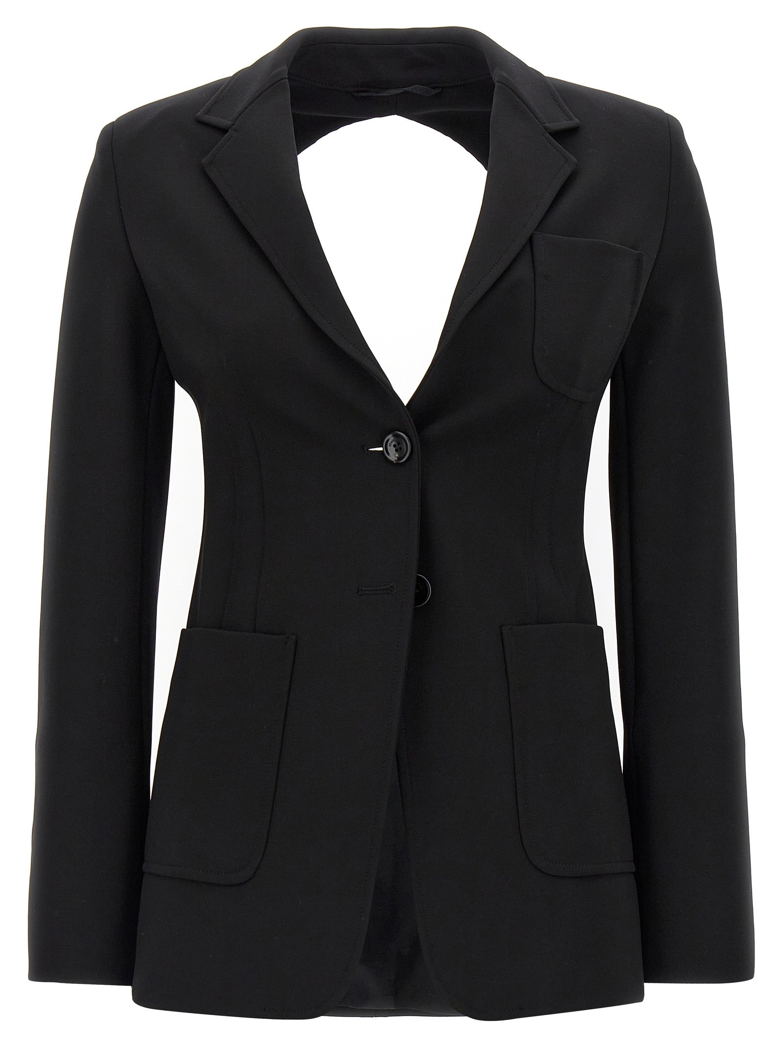 Blazer by Max Mara for women in stretch polyamide viscose black showcases a discerning silhouette, elegantly detailed with a sophisticated and premium for a truly discerning finish.