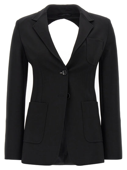 Blazer by Max Mara for women in stretch polyamide viscose black showcases a discerning silhouette, elegantly detailed with a sophisticated and premium for a truly discerning finish.