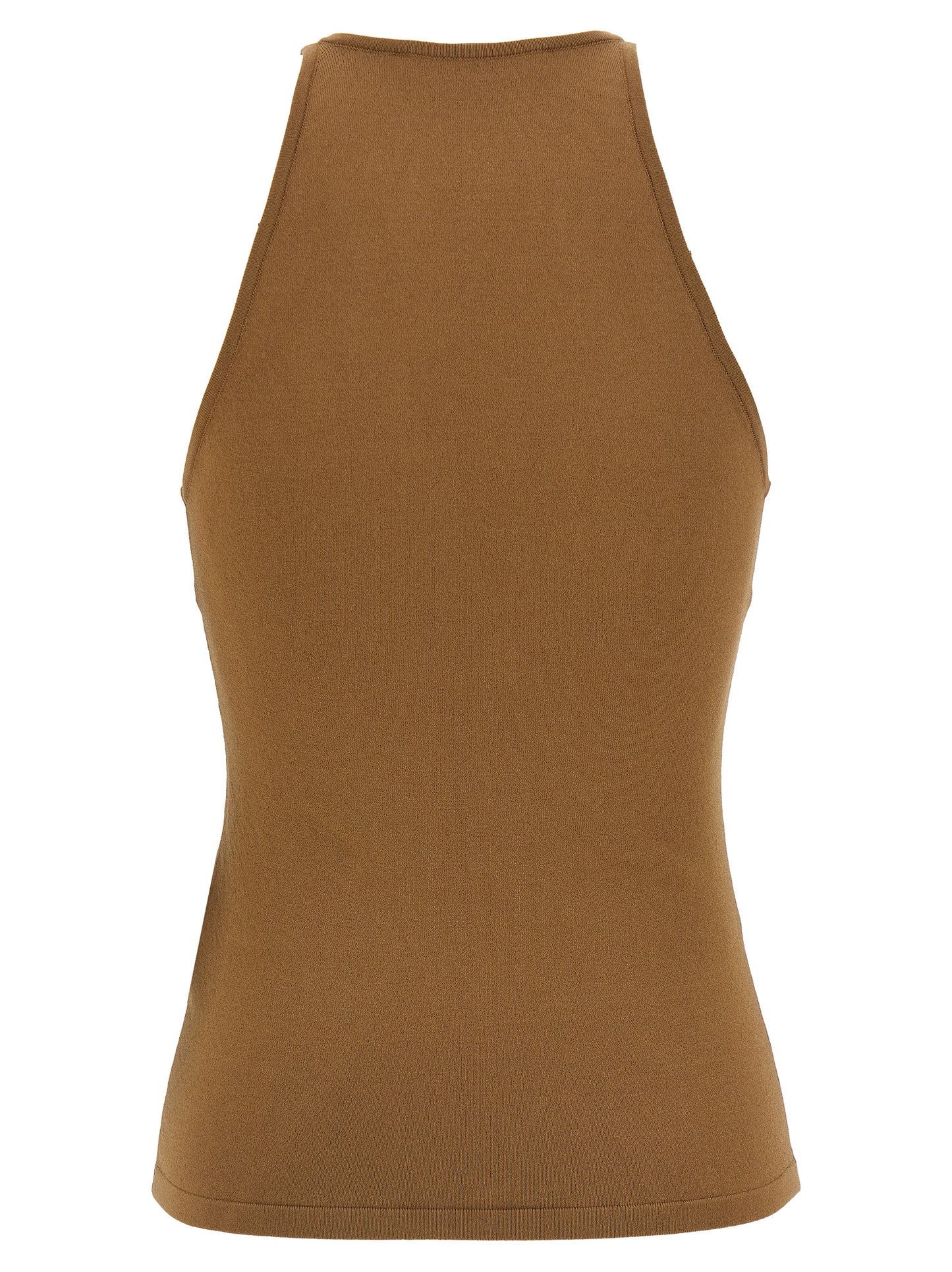 T-Shirt by Max Mara for women in polyester & viscose brown showcases a chic silhouette, artfully detailed with a chic v-neck neckline and for a chic finish.