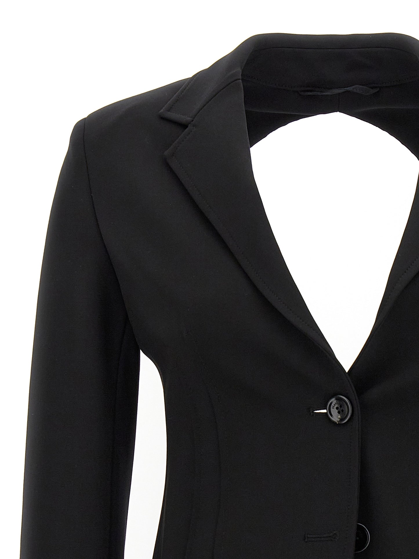 Blazer by Max Mara for women in stretch polyamide viscose black showcases a polished silhouette, highlighted by a refined and polished for a sophisticated finish.
