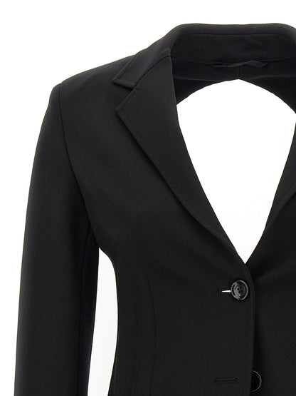 Blazer by Max Mara for women in stretch polyamide viscose black showcases a polished silhouette, highlighted by a refined and polished for a sophisticated finish.