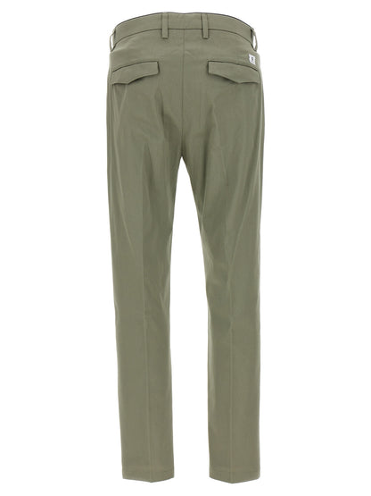 Trousers by Department 5 for men in stretch cotton bicolour & green presents a perennial silhouette, meticulously tailored with a cropped cut, cropped finish, and an elegant .