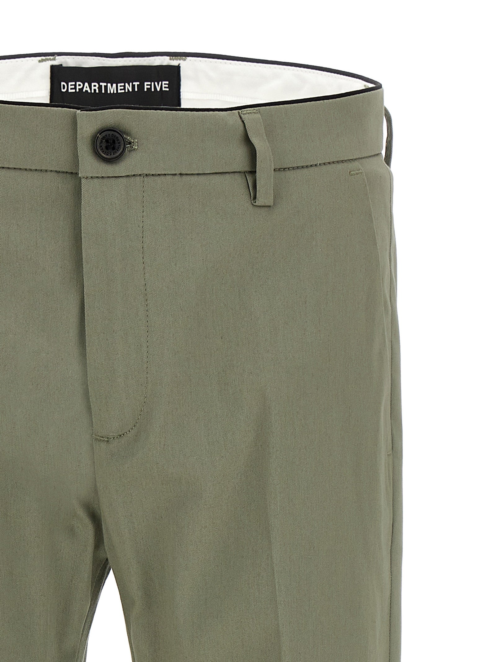 Trousers by Department 5 for men in stretch cotton bicolour & green features an sartorial silhouette, showcasing a precise cropped and cropped with a sartorial for a refined look.
