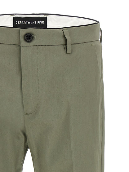 Trousers by Department 5 for men in stretch cotton bicolour & green features an sartorial silhouette, showcasing a precise cropped and cropped with a sartorial for a refined look.