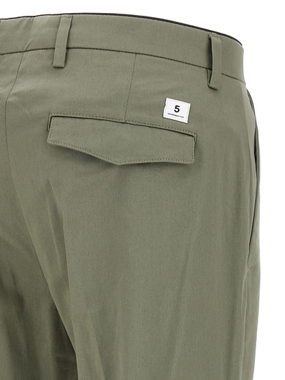 Trousers by Department 5 for men in stretch cotton bicolour & green features a tailored silhouette with a tailored cropped, defined by its cropped and a sophisticated .
