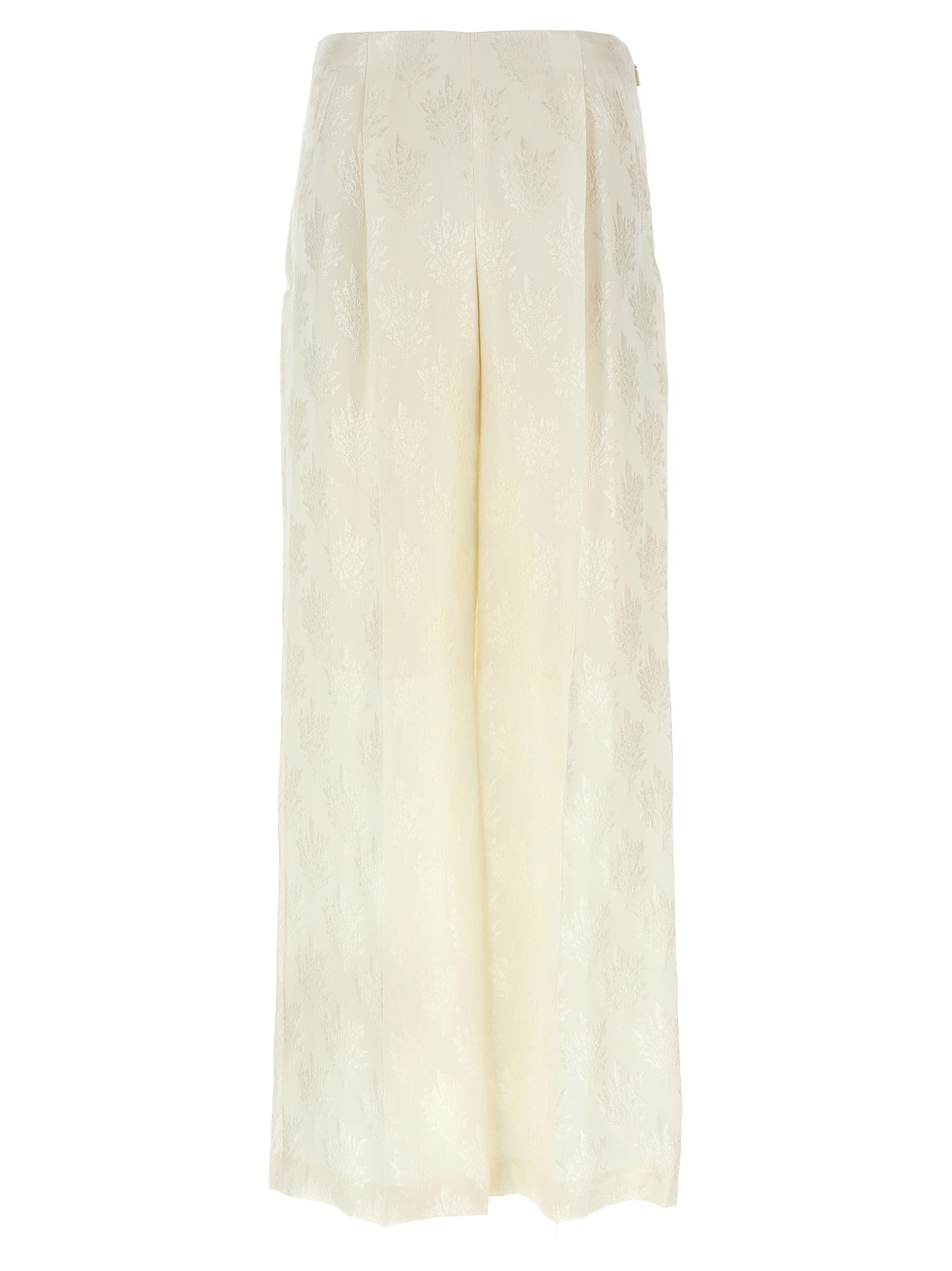 Casual Pants by Fendi for women in silk & viscose white, patterned, floral & jacquard presents a refined pantology silhouette, artfully defined by a refined pantology straight-leg, long, and a sophisticated .