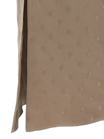 Dress by Fendi for women in viscose silk satin gray, patterned, floral & jacquard showcases a striking silhouette, elegantly detailed with a , refined , and a striking midi for a striking finish.