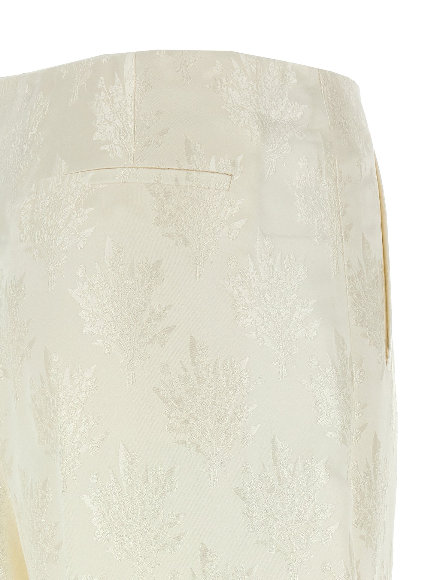 Casual Pants by Fendi for women in silk & viscose white, patterned, floral & jacquard features an refined tailoring silhouette, showcasing a premium straight-leg with a and long cut for a refined tailoring look.