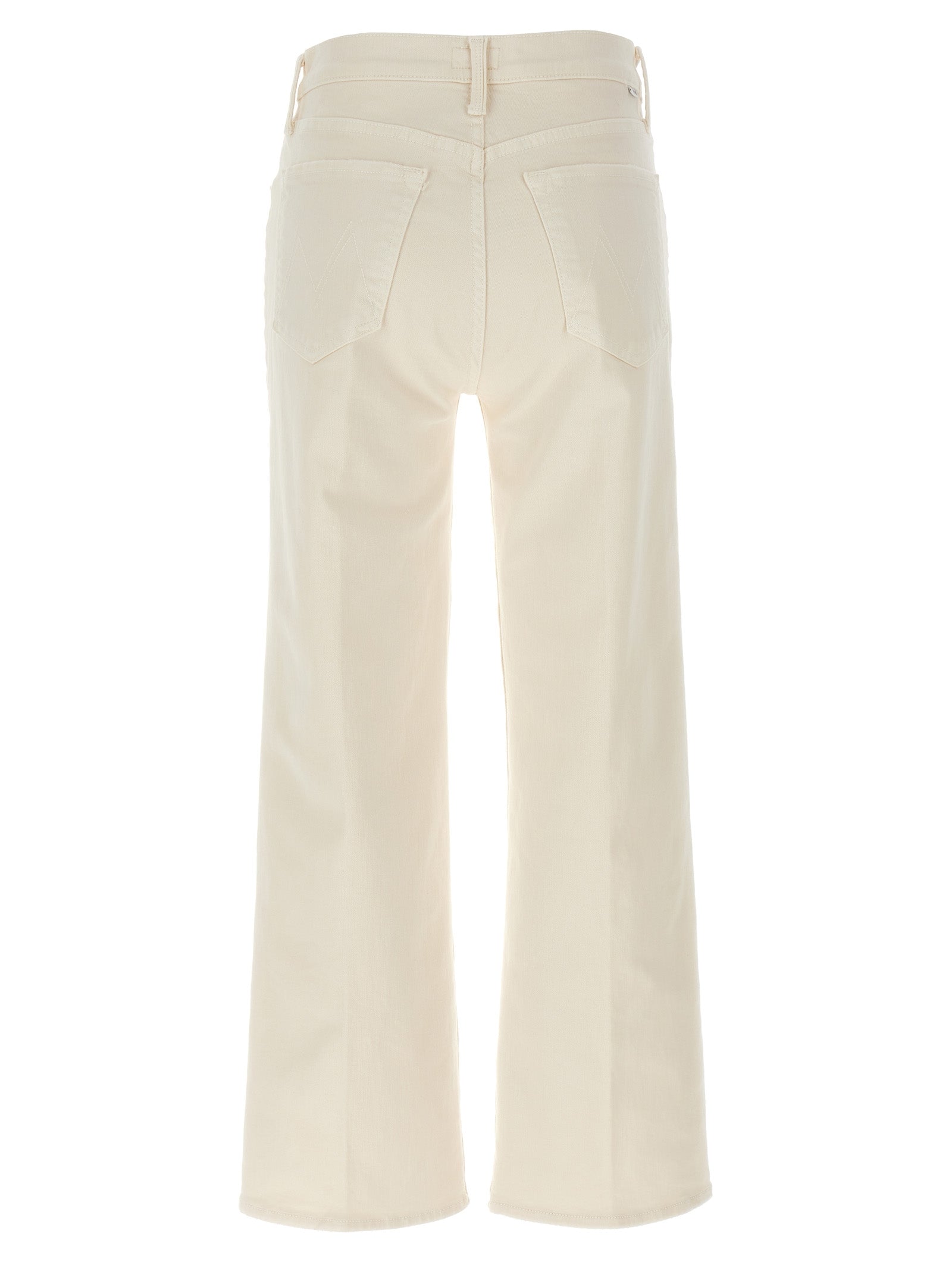 Jeans by Mother Denim for women in stretch denim cotton polyester white features a refined silhouette with a refined straight-leg & wide, defined by a high rise and a refined long for a refined finish.