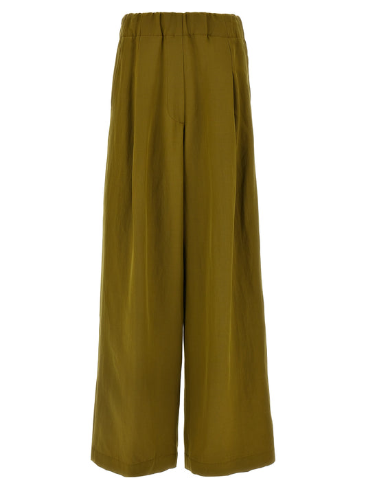 Casual Pants by Dries Van Noten for women in polyamide wool bicolour & green features a polished silhouette with a polished , reaching a polished long and finished with a polished .