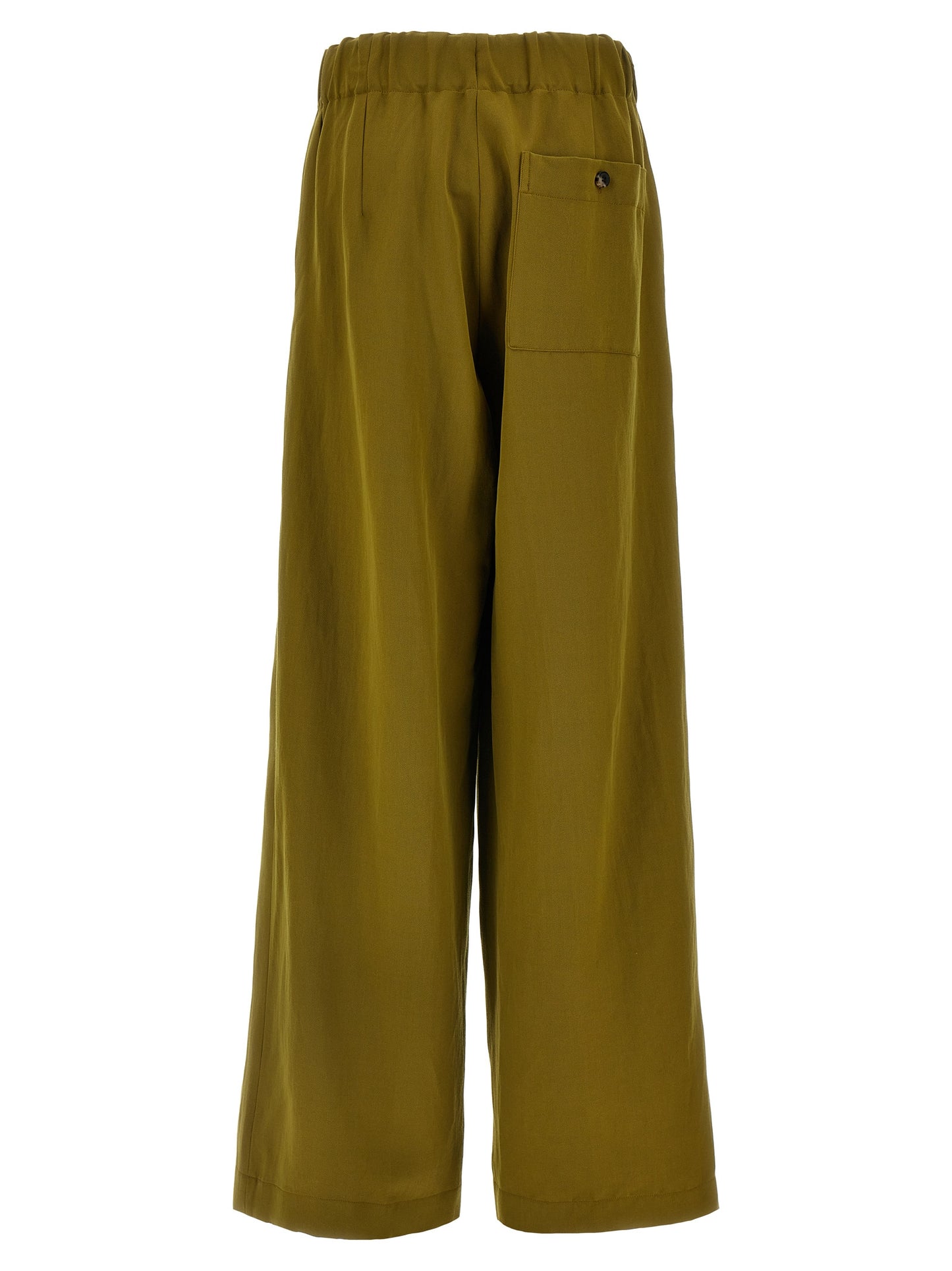Casual Pants by Dries Van Noten for women in polyamide wool bicolour & green features an refined tailoring silhouette, showcasing a premium with a and long cut for a refined tailoring look.