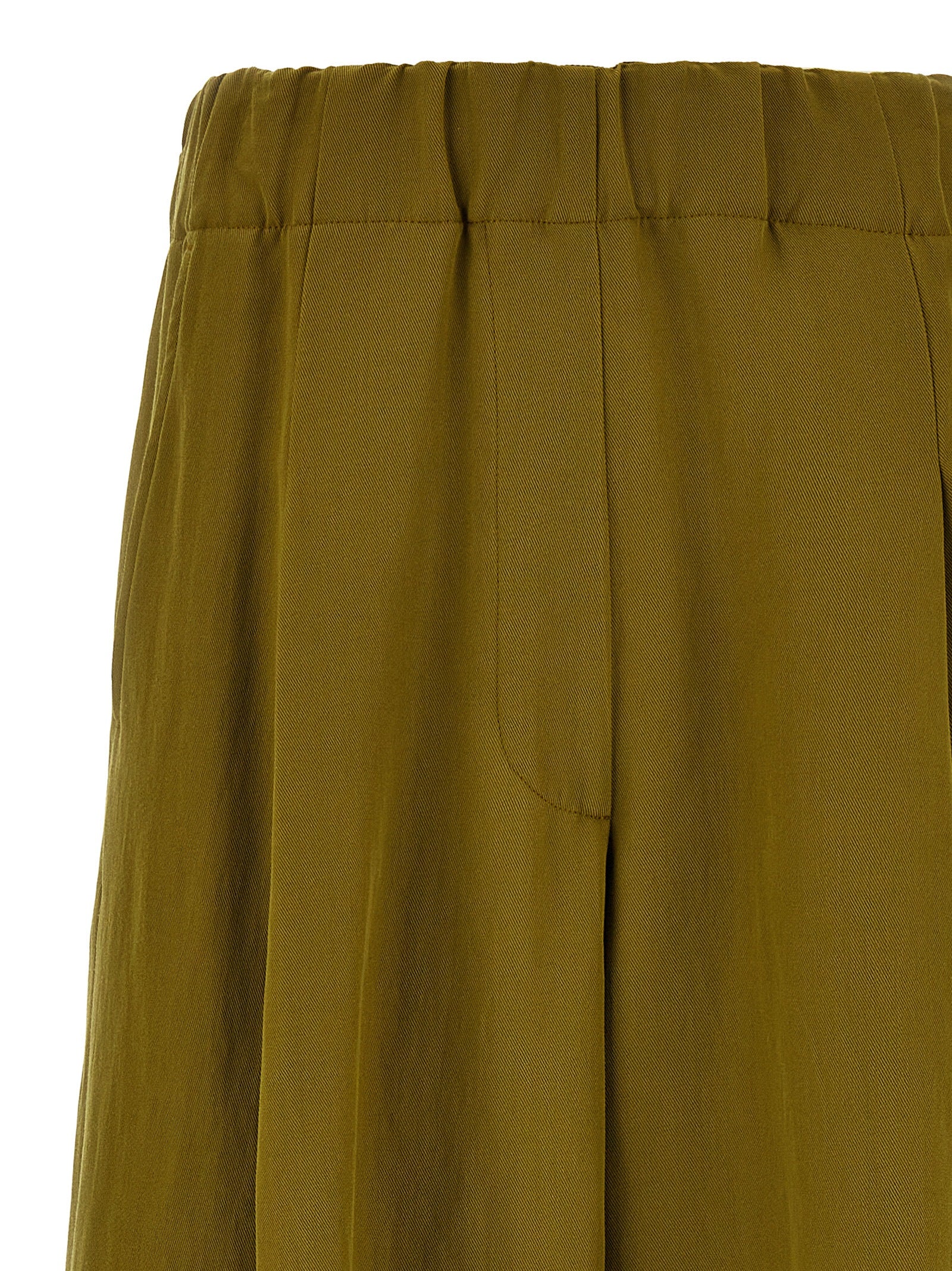 Casual Pants by Dries Van Noten for women in polyamide wool bicolour & green presents a tailored silhouette, showcasing a tailored and long cut with a refined for a truly tailored aesthetic.