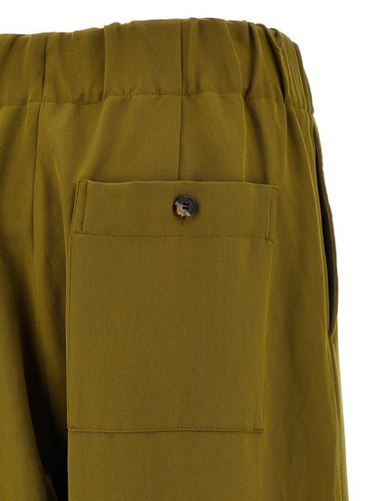 Casual Pants by Dries Van Noten for women in polyamide wool bicolour & green features a refined silhouette with a refined , defined by a and a refined long for a refined finish.