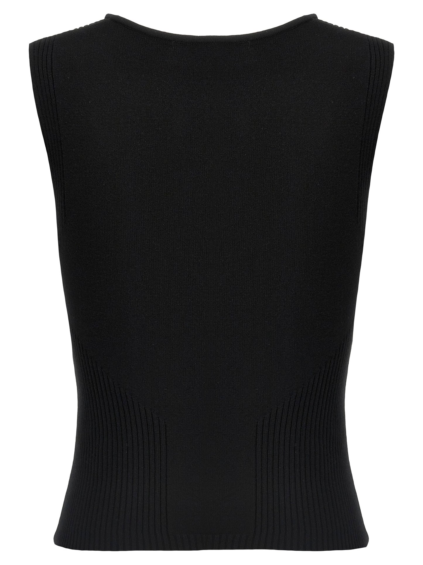 Tank Top by Marine Serre for women in polyamide & viscose black showcases a sublime silhouette, with and round neckline details for a sublime finish.
