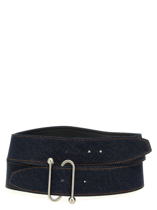 Belt by Sportmax for women in denim cotton blue features an artisanal silhouette, showcasing the artisanal craftsmanship of the Denim Cotton Belt collection for a artisanal finish.