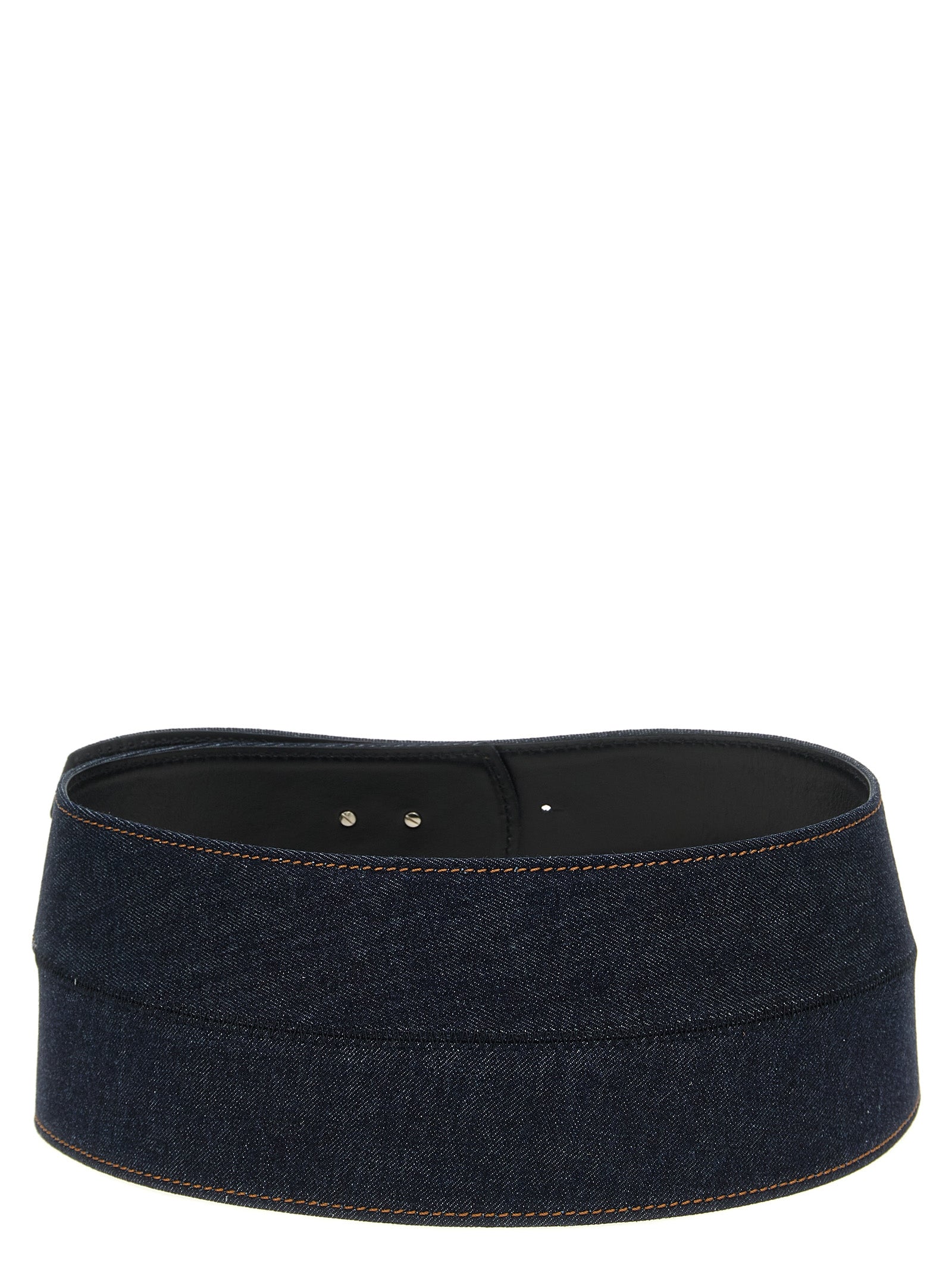 Belt by Sportmax for women in denim cotton blue features a versatile silhouette, artfully showcasing the versatile design of the Denim Cotton Belt for a sophisticated, premium finish.