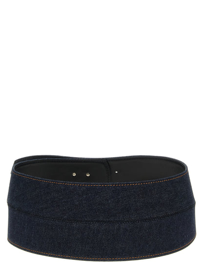 Belt by Sportmax for women in denim cotton blue features a versatile silhouette, artfully showcasing the versatile design of the Denim Cotton Belt for a sophisticated, premium finish.