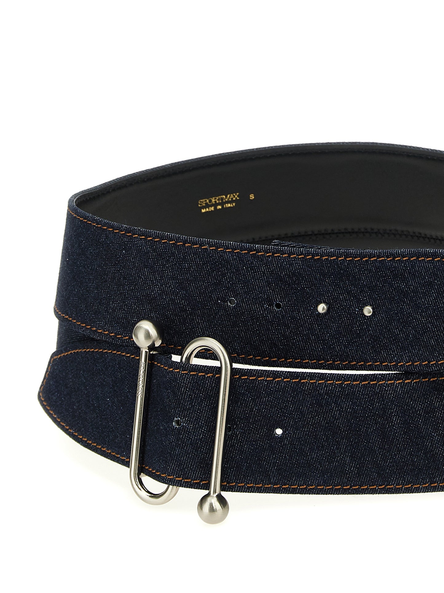Belt by Sportmax for women in denim cotton blue features a bohemian chic silhouette, showcasing the bohemian chic Denim Cotton Belt design with a sophisticated bohemian chic finish.