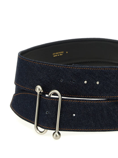 Belt by Sportmax for women in denim cotton blue features a bohemian chic silhouette, showcasing the bohemian chic Denim Cotton Belt design with a sophisticated bohemian chic finish.