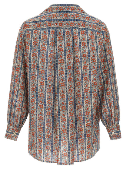 Shirt by Valentino Garavani for men in cotton multicolor & print showcases a sharp silhouette, elegantly detailed with a sharp v-neck neckline and sharp .
