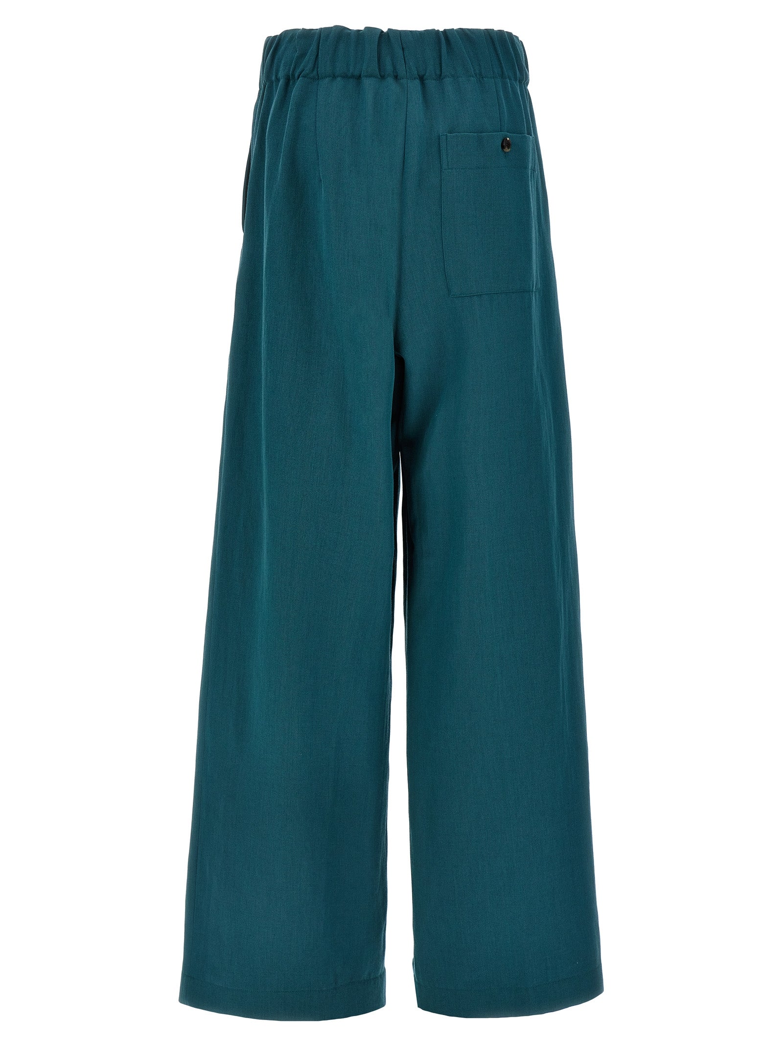 Casual Pants by Dries Van Noten for women in polyamide polyester & wool bicolour & green features an sartorial and long with a cut for a sartorial finish.