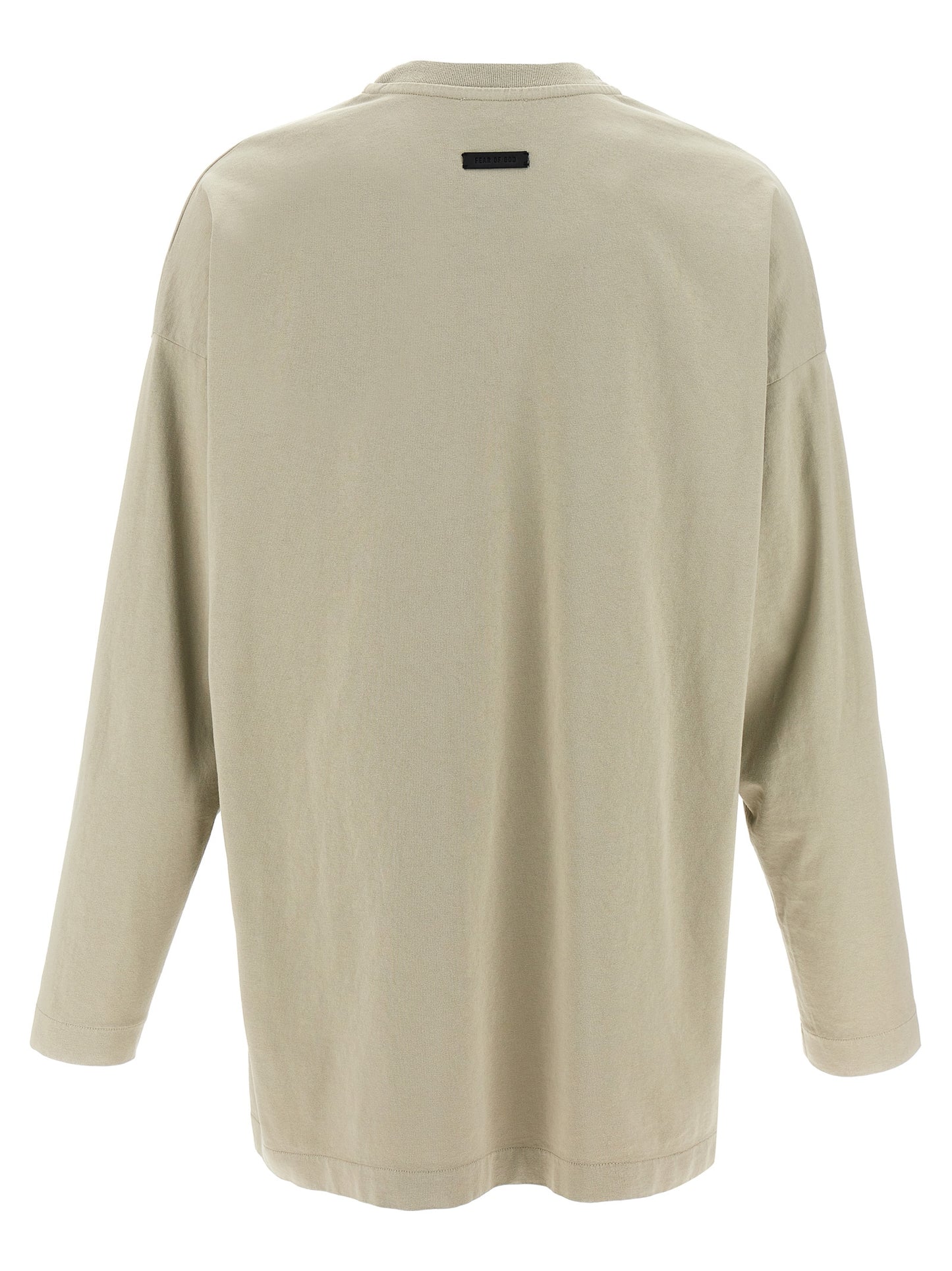 T-Shirt by Fear Of God for men in leather & cotton gray features an on trend silhouette, perfectly showcasing a on trend and crew neckline for an elevated aesthetic.