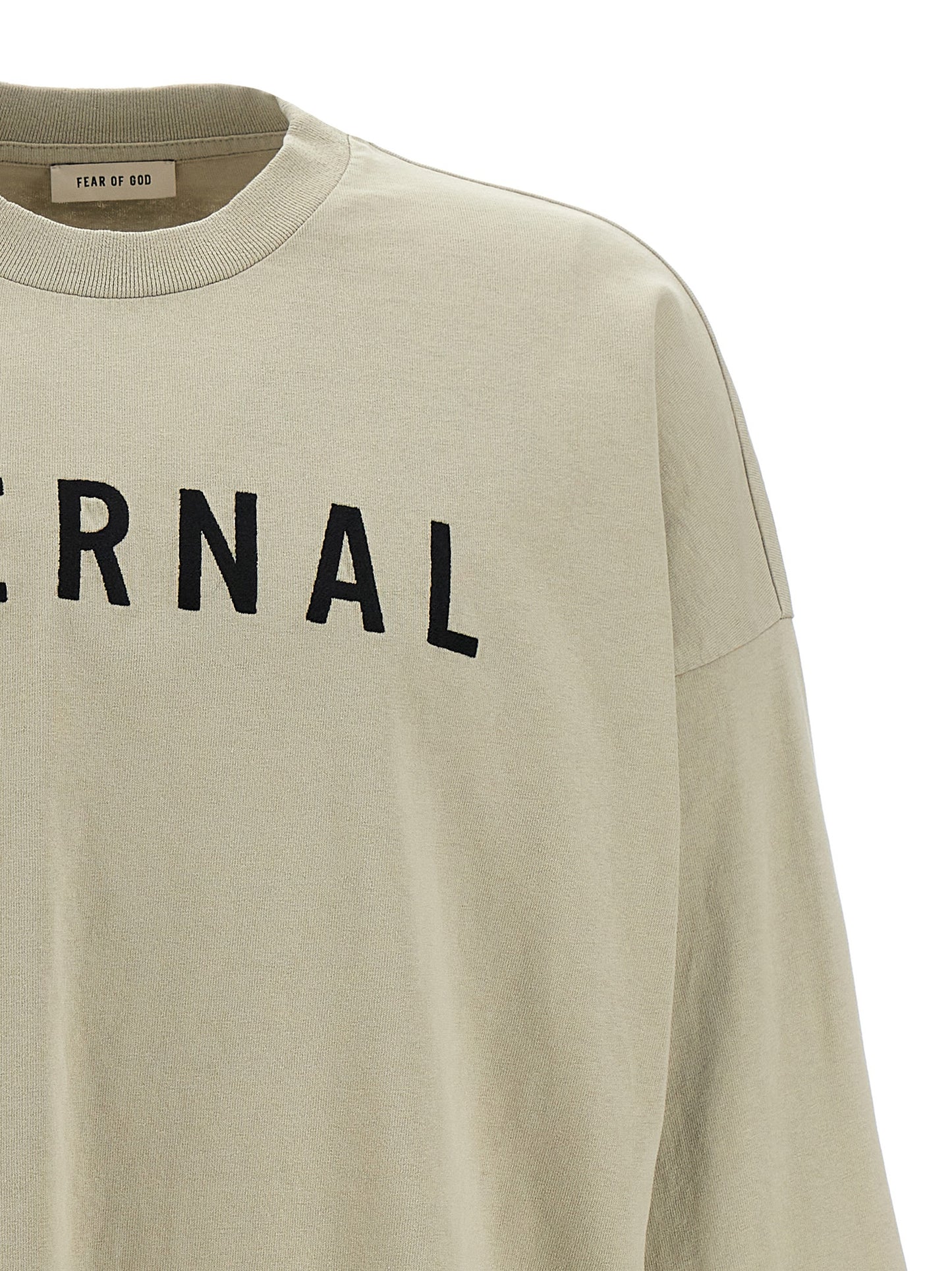 T-Shirt by Fear Of God for men in leather & cotton gray showcases a chic silhouette, artfully detailed with a chic crew neckline and for a chic finish.