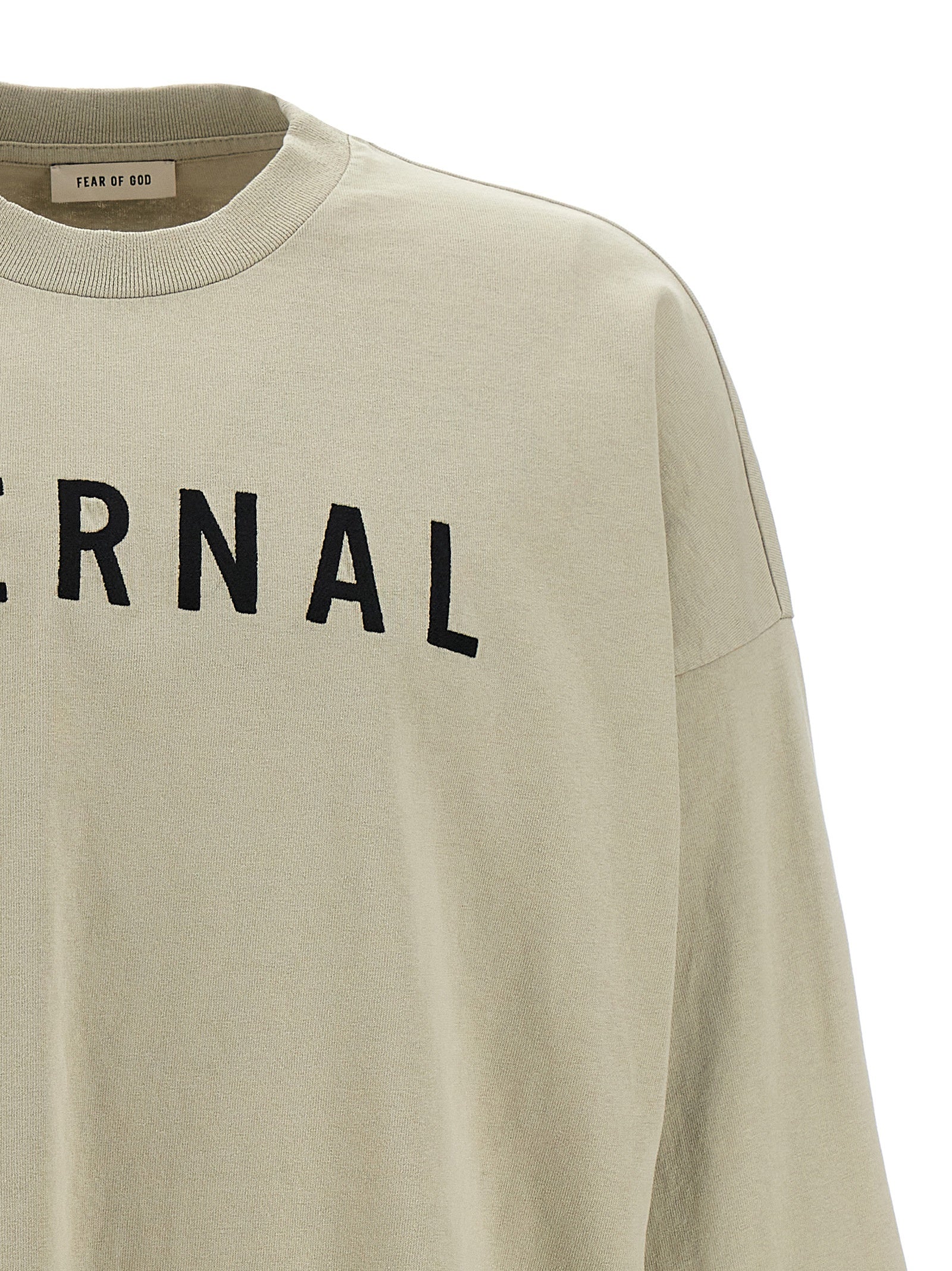 T-Shirt by Fear Of God for men in leather & cotton gray showcases a chic silhouette, artfully detailed with a chic crew neckline and for a chic finish.