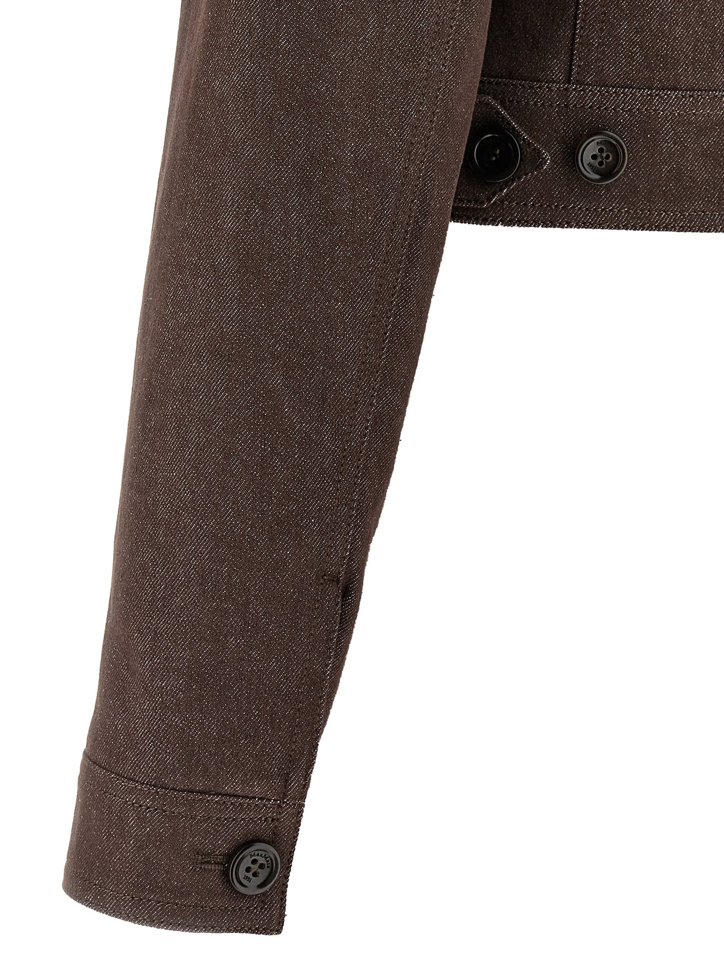 Blazer by Max Mara for women in denim cotton brown presents a distinguished silhouette, detailed with a distinguished and distinctive for a truly sophisticated finish.