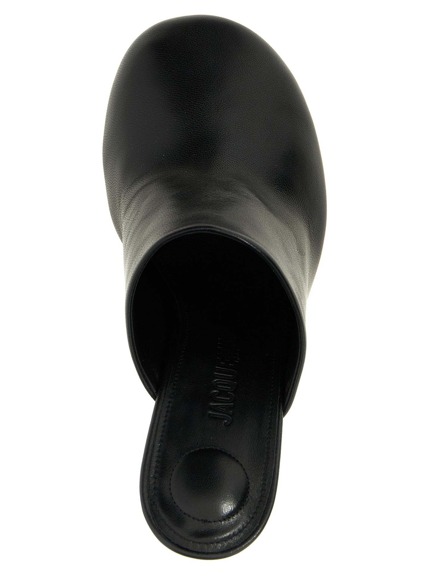 High-Heel Mules Pumps Heels by Jacquemus for women in lamb leather black features a effortless chic silhouette, showcasing the Bisou Women's Lamb Leather High-Heel Mules Pumps Heels design with a effortless chic high-heel and for a effortless chic finish.