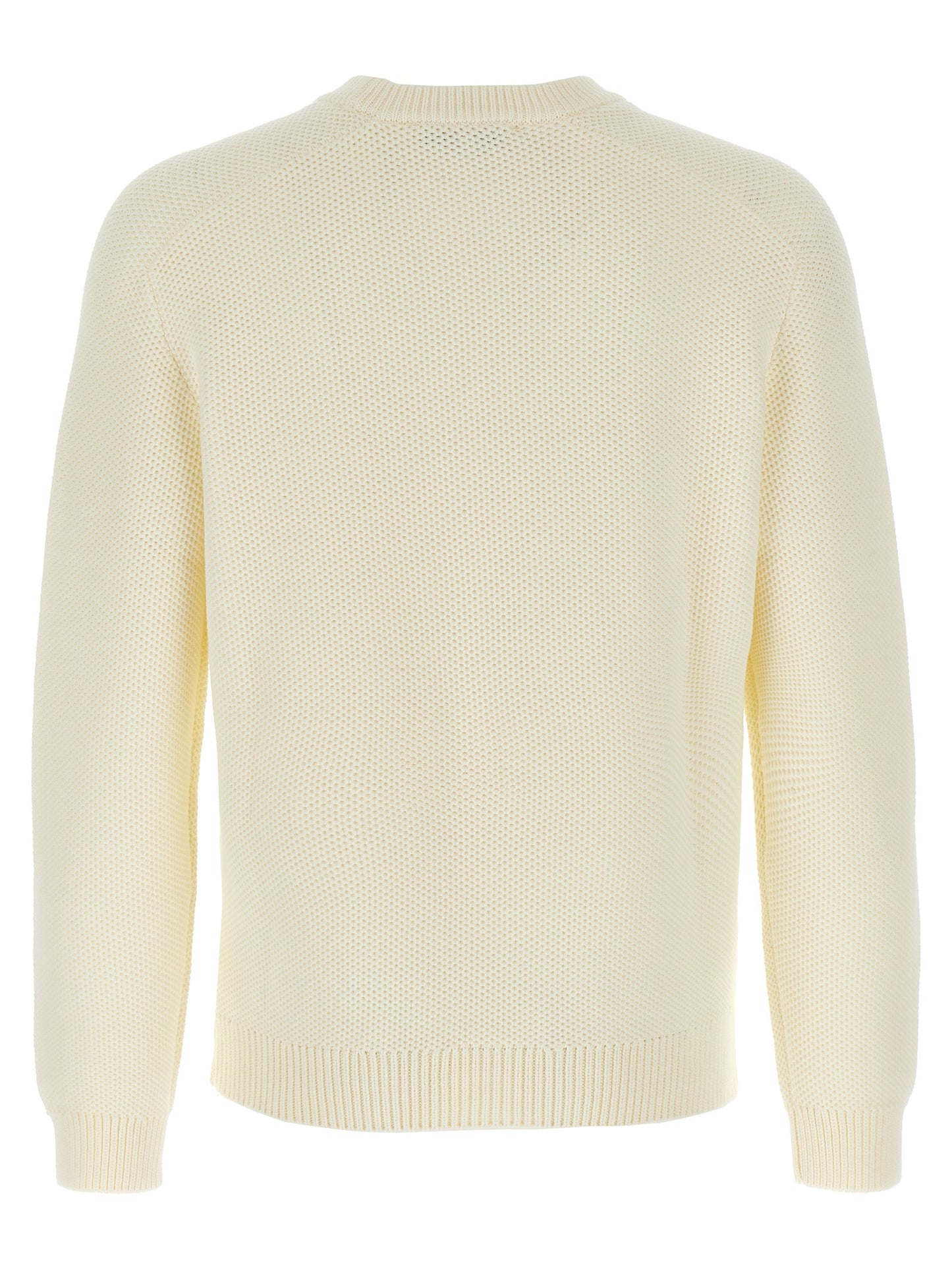 Cardigan by Maison Kitsuné for men in polyamide cotton white & patterned features a dramatic silhouette, showcasing a sophisticated crew neckline and dramatic detail for a timeless, premium look.