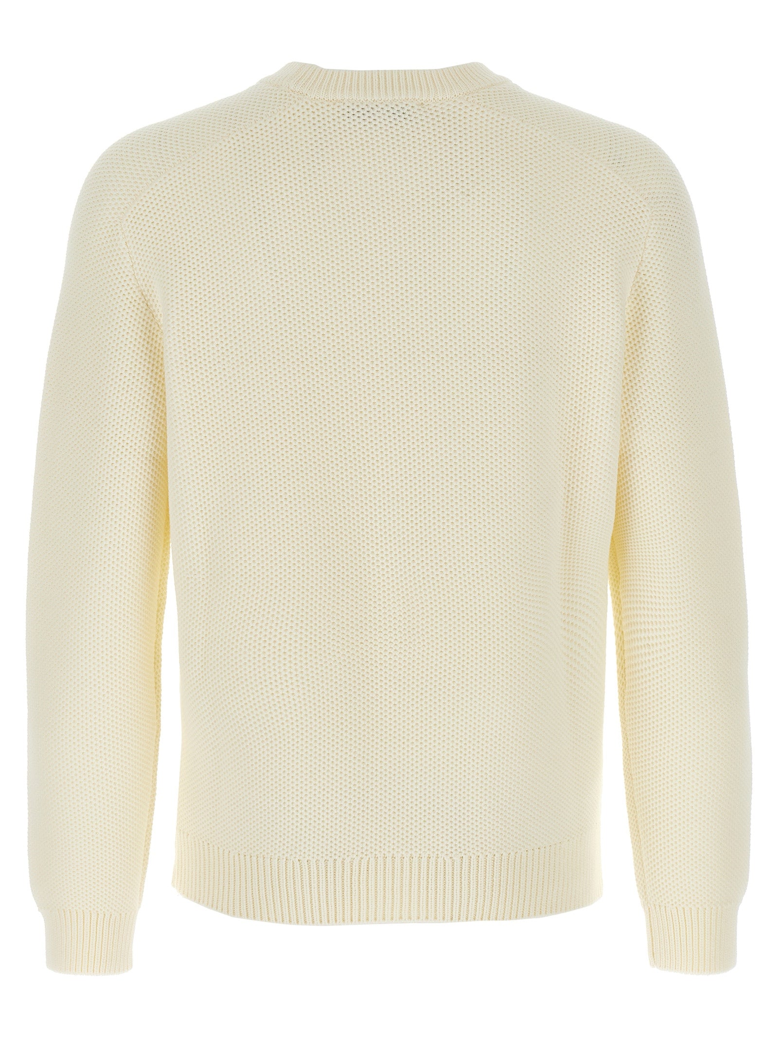 Cardigan by Maison Kitsuné for men in polyamide cotton white & patterned features a dramatic silhouette, showcasing a sophisticated crew neckline and dramatic detail for a timeless, premium look.
