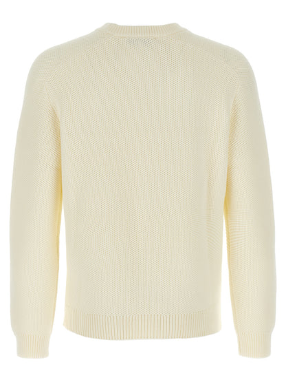Cardigan by Maison Kitsuné for men in polyamide cotton white & patterned features a dramatic silhouette, showcasing a sophisticated crew neckline and dramatic detail for a timeless, premium look.