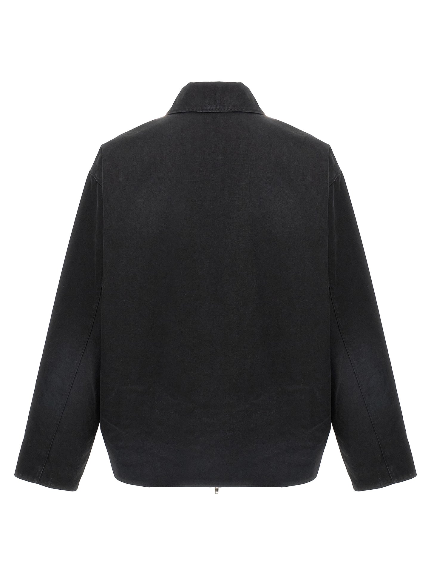 Overcoat by Balenciaga for men in cupro & cotton black features a contemporary silhouette showcasing a contemporary and refined pockets for a sophisticated finish.