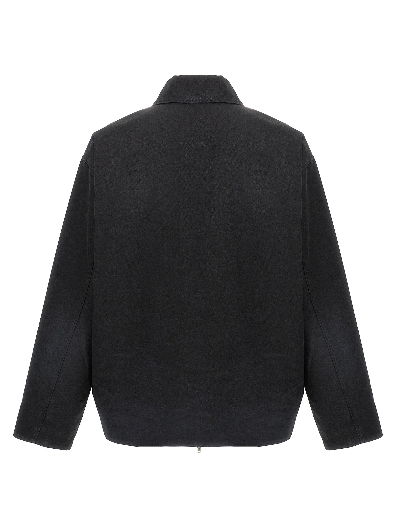 Overcoat by Balenciaga for men in cupro & cotton black features a contemporary silhouette showcasing a contemporary and refined pockets for a sophisticated finish.