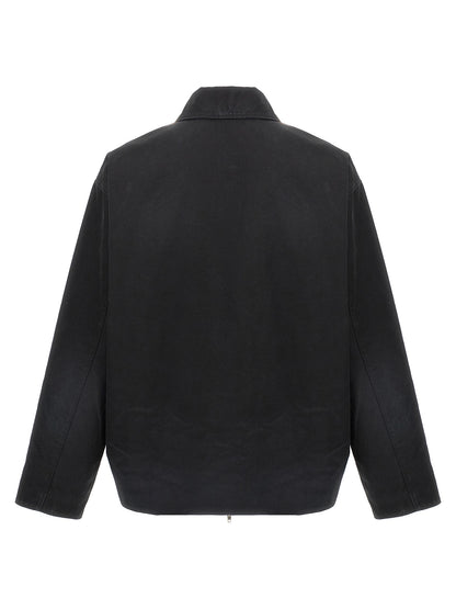 Overcoat by Balenciaga for men in cupro & cotton black features a contemporary silhouette showcasing a contemporary and refined pockets for a sophisticated finish.