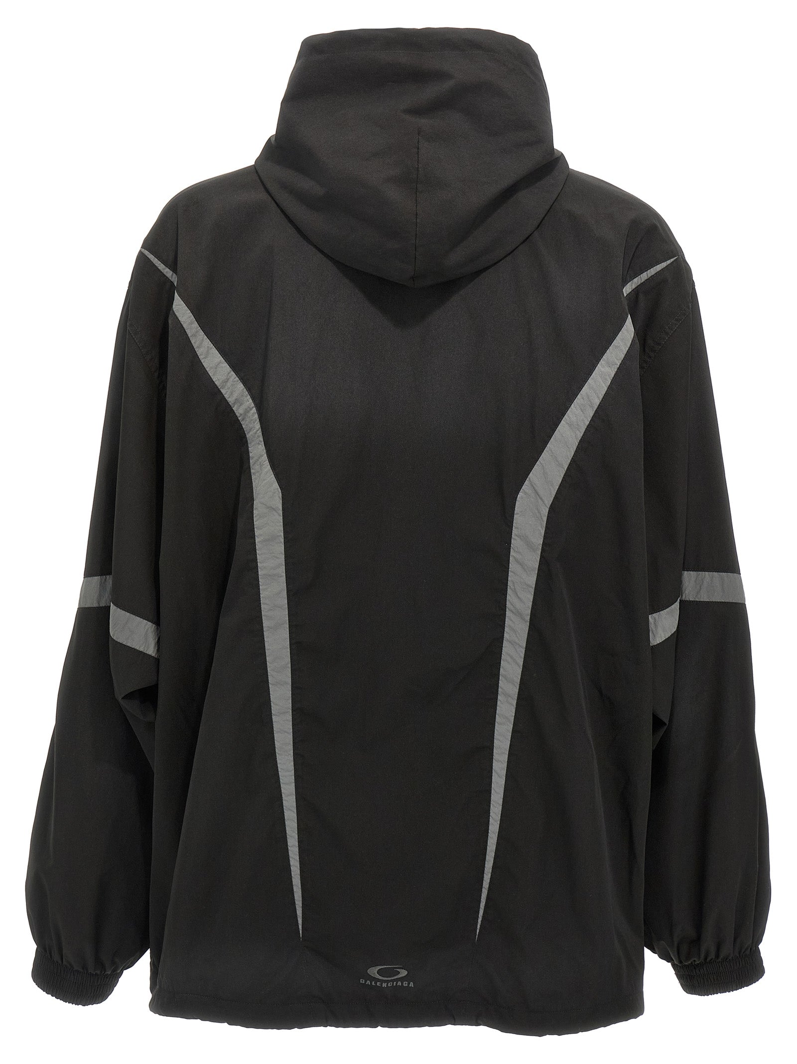 Hooded Jacket by Balenciaga for men in polyester & mesh black features a smart silhouette, perfectly accentuated by its unique hooded neckline and functional hooded & windproof for a smart finish.