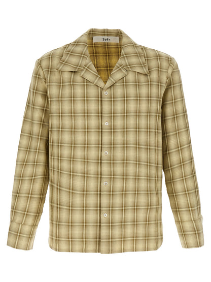 Shirt by SÉFR for men in linen cotton twill multicolor & print presents a discerning silhouette, showcasing a sophisticated and for a truly discerning finish.