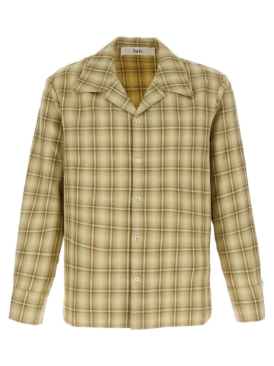 Shirt by SÉFR for men in linen cotton twill multicolor & print presents a discerning silhouette, showcasing a sophisticated and for a truly discerning finish.