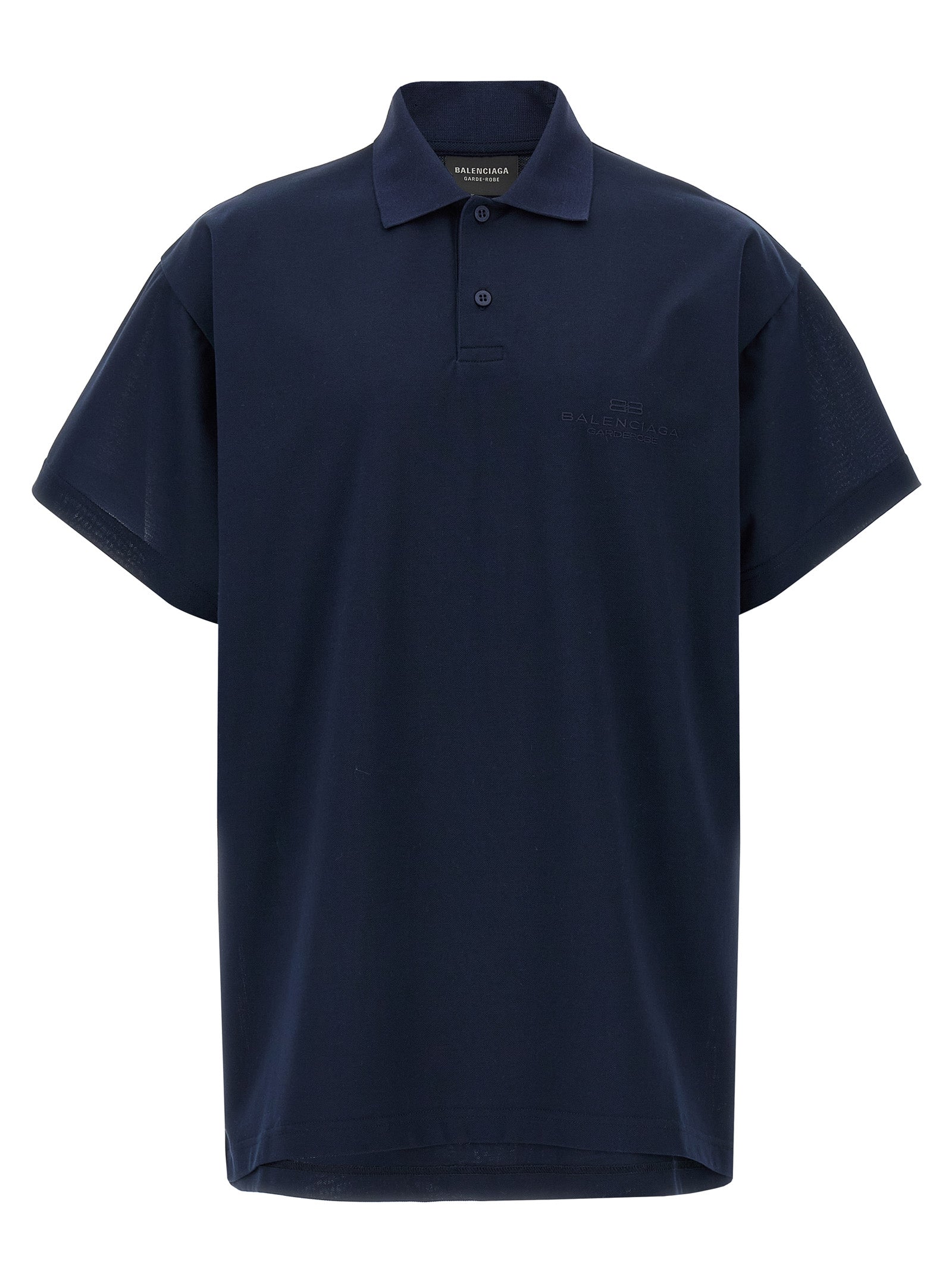 Polo Shirt by Balenciaga for men in cotton blue features a eye catching silhouette, showcasing a refined and short-sleeve for a eye catching finish.