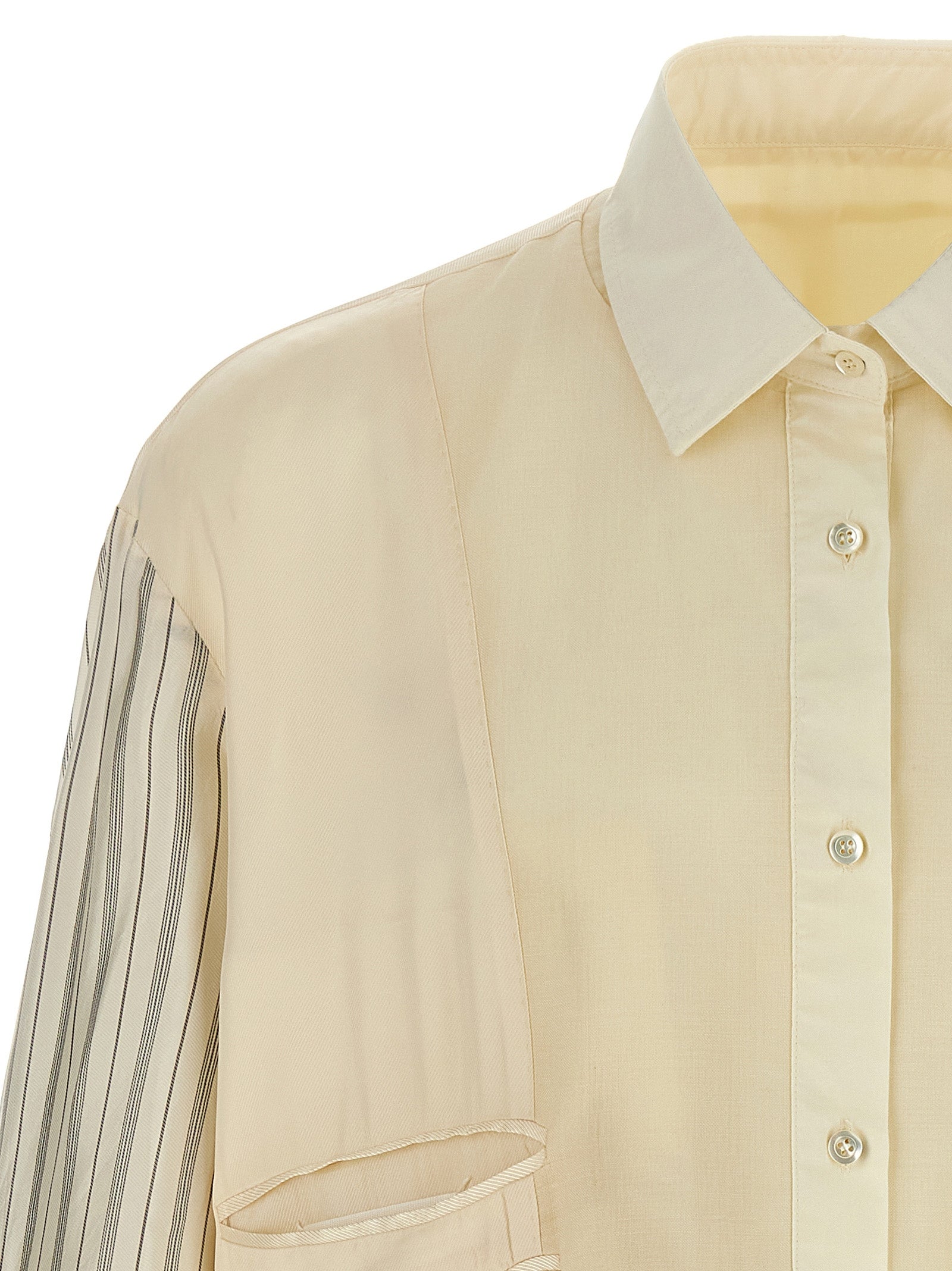 Shirt by Maison Margiela for men in mohair virgin wool beige, featuring a nuanced and nuanced for a sophisticated finish.