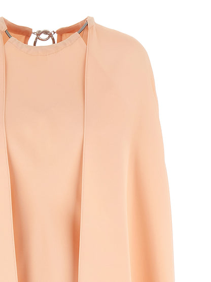 Dress by Max Mara for women in silk multicolor & pink features an cute silhouette, detailed with a and that elegantly flows into a cute midi.