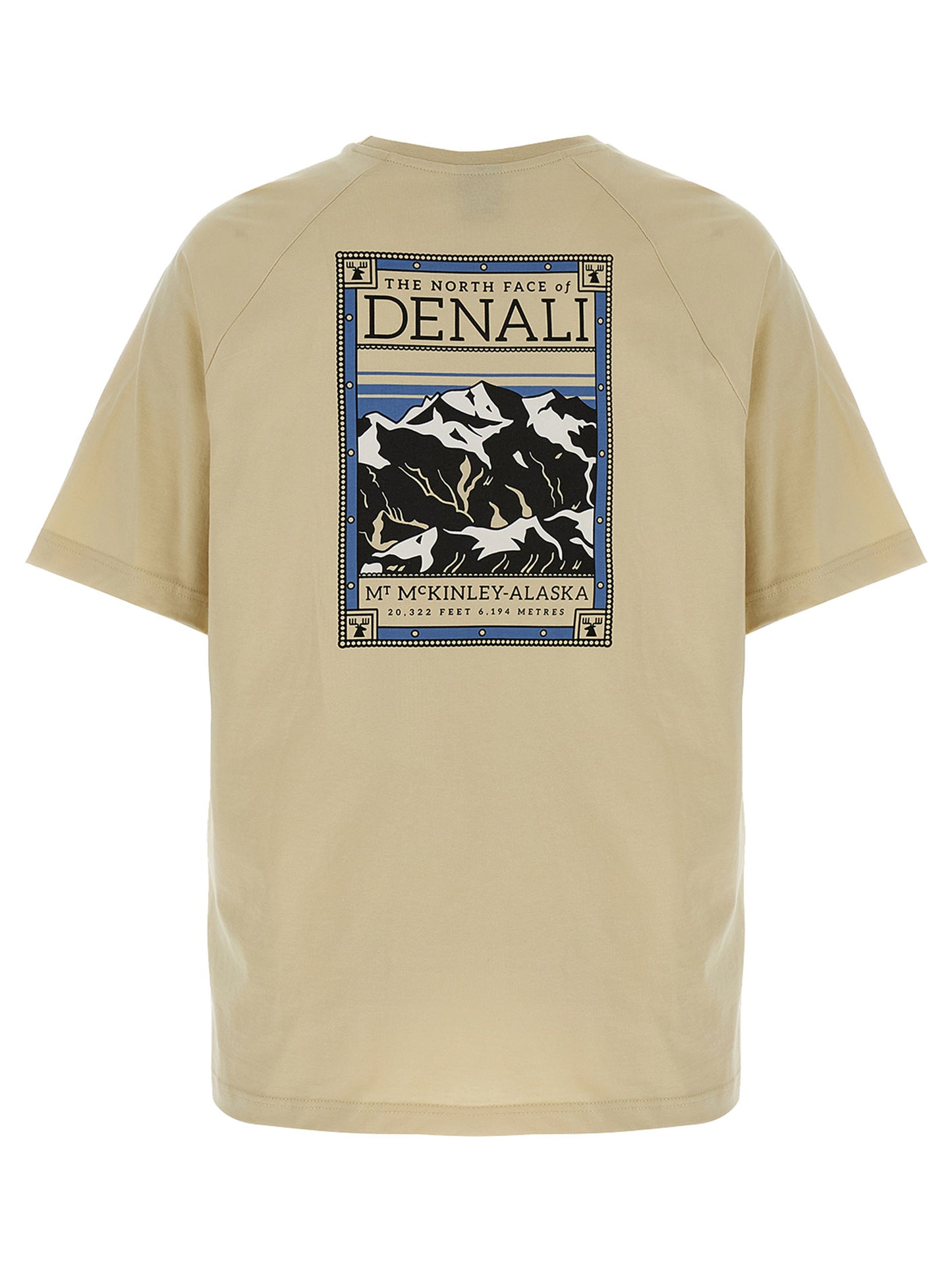 T-Shirt by The North Face for men in cotton beige & print showcases a unassuming silhouette, artfully detailed with a refined and unassuming for a sophisticated, contemporary look.