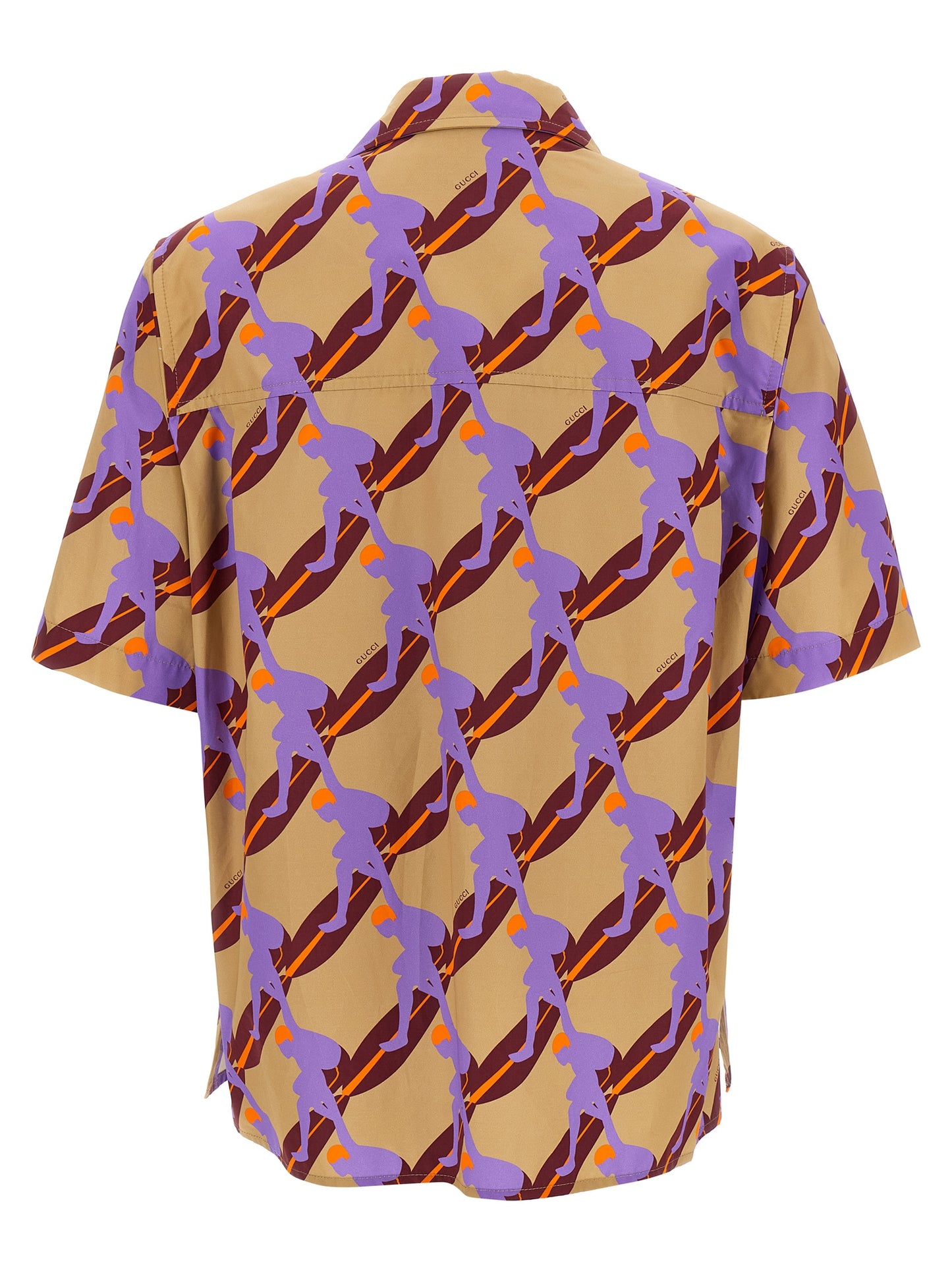 Gucci Waves Men's Short-Sleeve Cotton Shirt - Multicolor Print