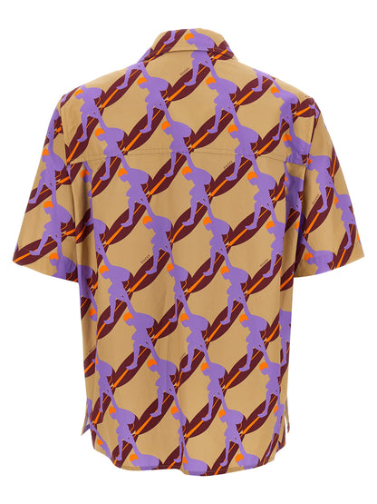 Gucci Waves Men's Short-Sleeve Cotton Shirt - Multicolor Print