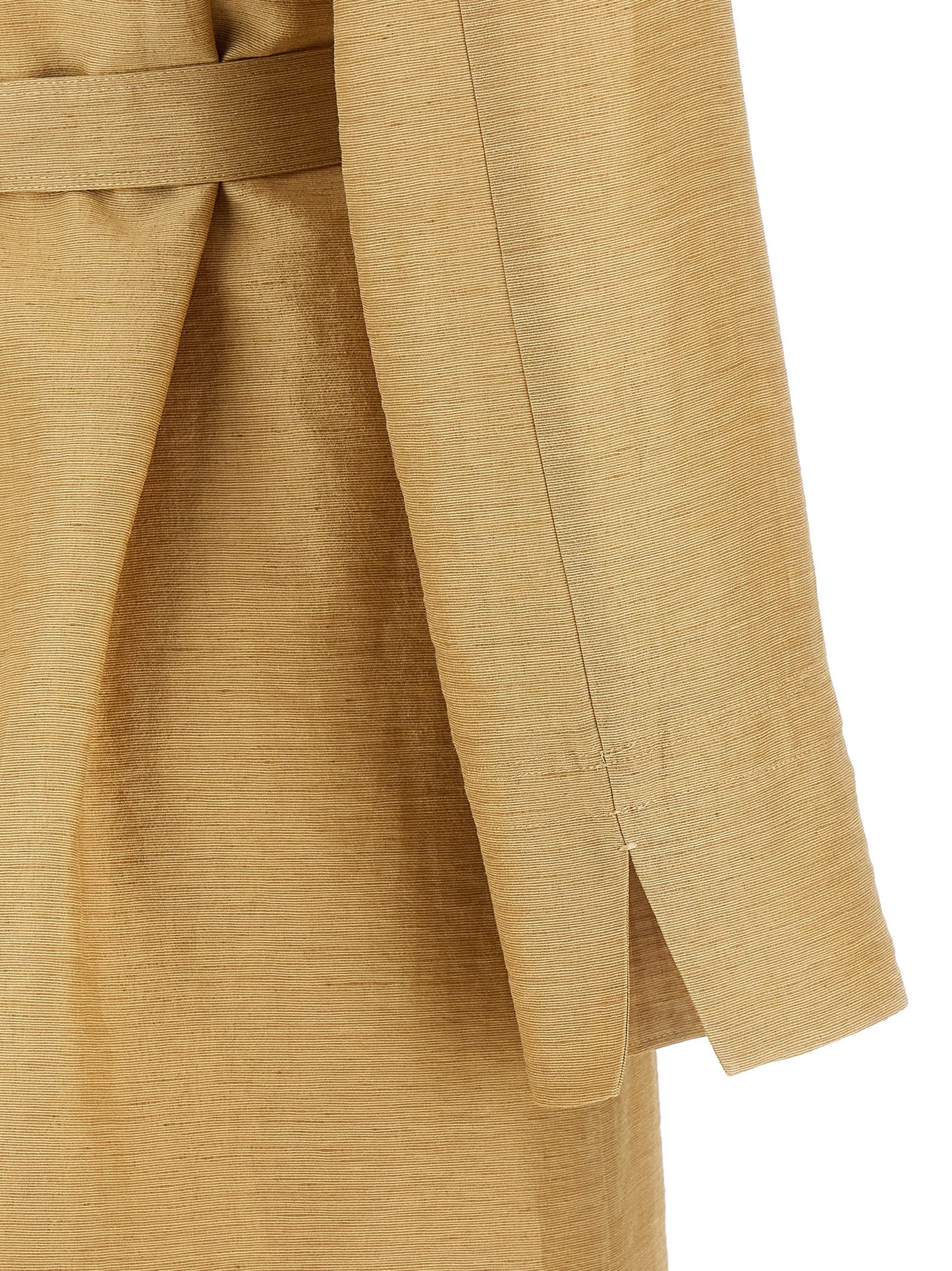 Overcoat by Max Mara for women in polyamide linen silk & cotton beige features an voluminous silhouette, showcasing distinct and a voluminous for a truly voluminous aesthetic.